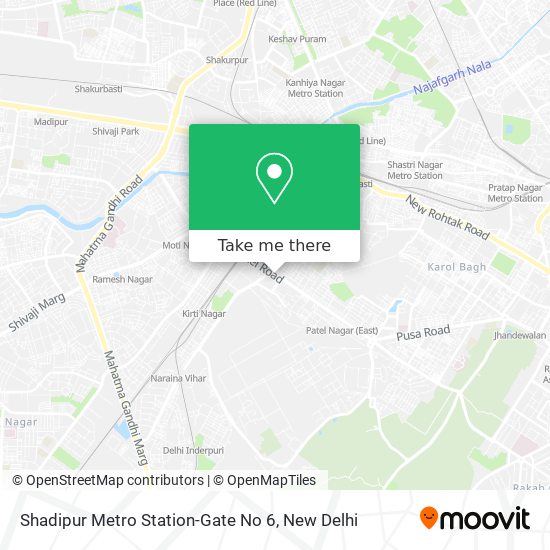 Shadipur Metro Station-Gate No 6 map