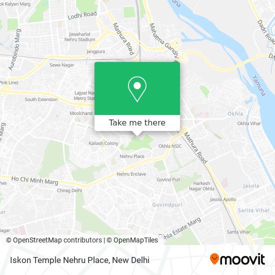 Iskon Temple Nehru Place map