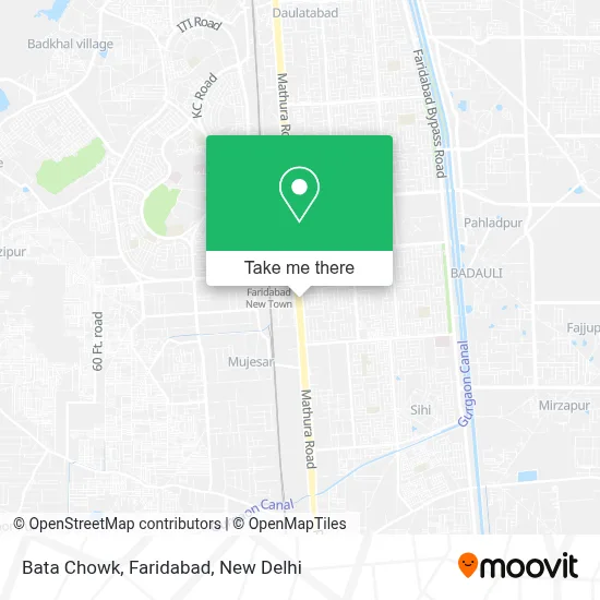 Bata Chock, Faridabad map