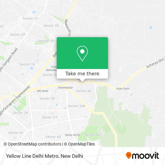 Yellow Line Delhi Metro map