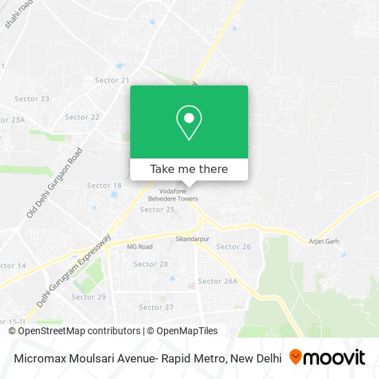 Micromax Moulsari Avenue- Rapid Metro map