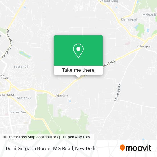 Delhi Gurgaon Border MG Road map