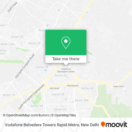 Vodafone Belvedere Towers Rapid Metro map
