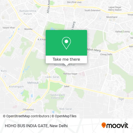 HOHO BUS INDIA GATE map