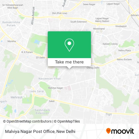 Malviya Nagar Post Office map