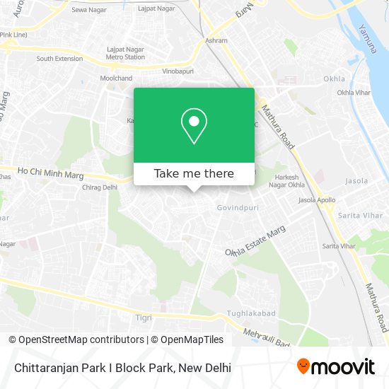 How to get to Chittaranjan Park I Block Park in Delhi by Bus