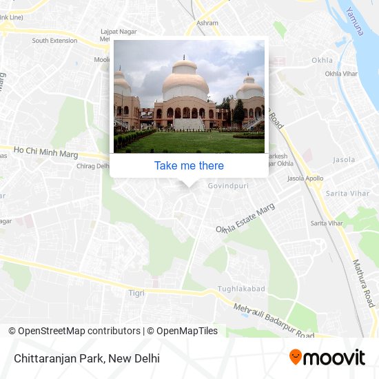 How to get to Chittaranjan Park in Delhi by Bus, Metro or Train?