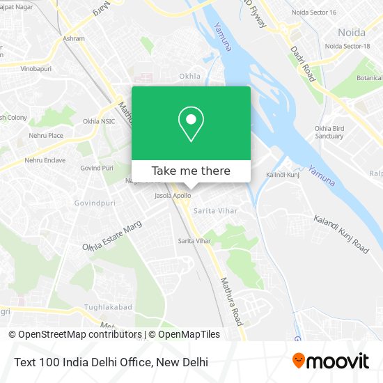 Text 100 India Delhi Office map