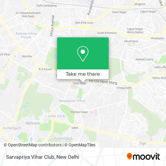 Sarvapriya Vihar Club map