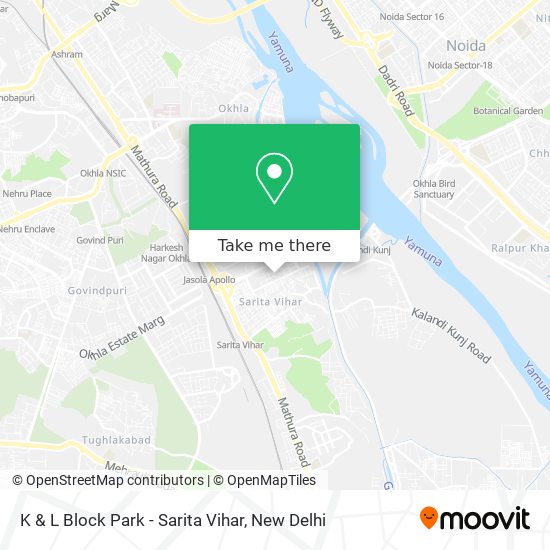 K & L Block Park - Sarita Vihar map