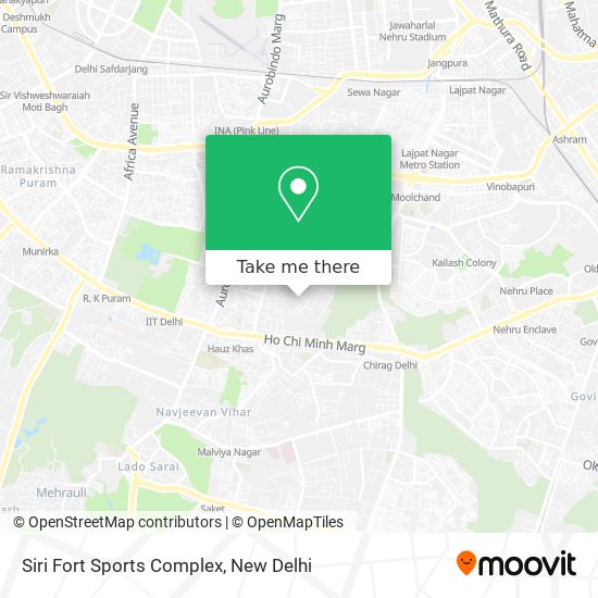 Siri Fort Sports Complex map