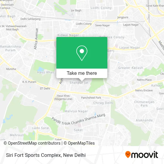 Siri Fort Sports Complex map