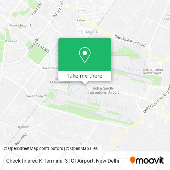 Check In area K Terminal 3 IGI Airport map