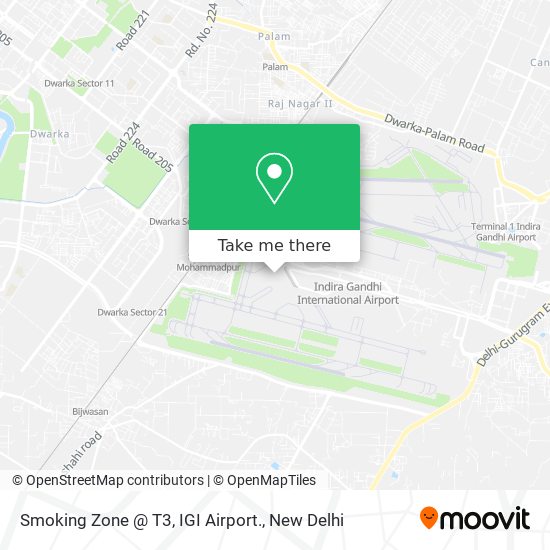 Smoking Zone @ T3, IGI Airport. map