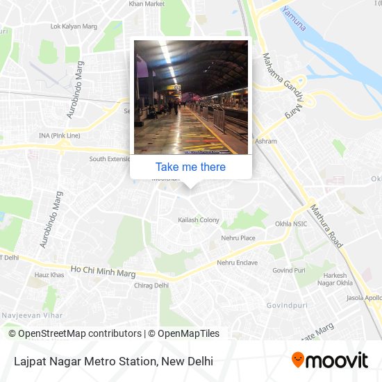 How to get to Lajpat Nagar Metro Station in Delhi by Bus, Metro or Train?