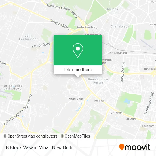 B Block Vasant Vihar map