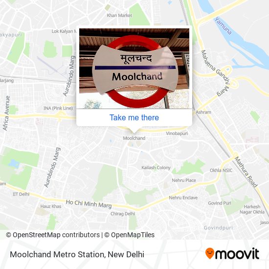 Moolchand Metro Station map