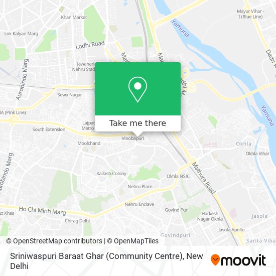 Sriniwaspuri Baraat Ghar (Community Centre) map