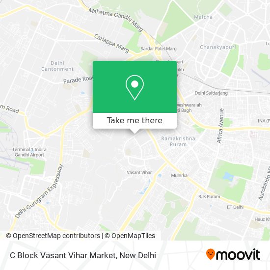 C Block Vasant Vihar Market map