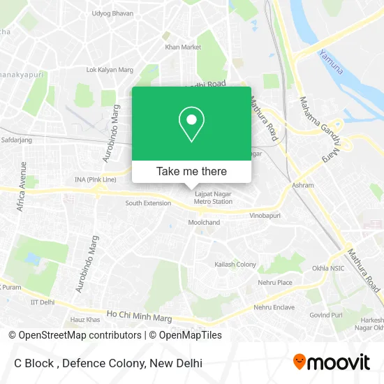 C Block , Defence Colony map