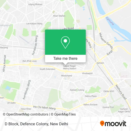 D Block, Defence Colony map