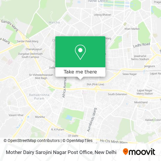 Mother Dairy Sarojini Nagar Post Office map