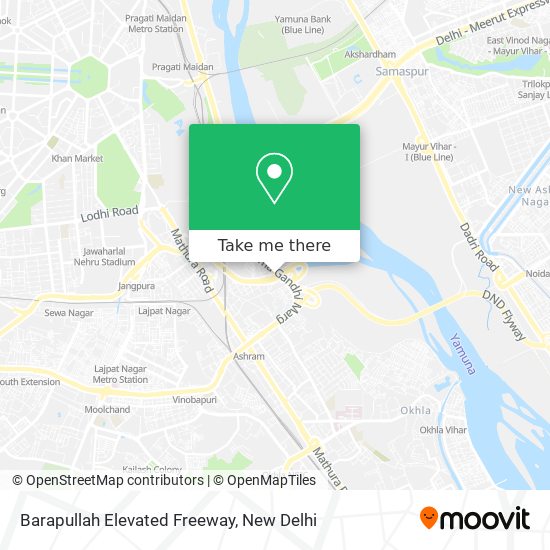 Barapullah Elevated Freeway map
