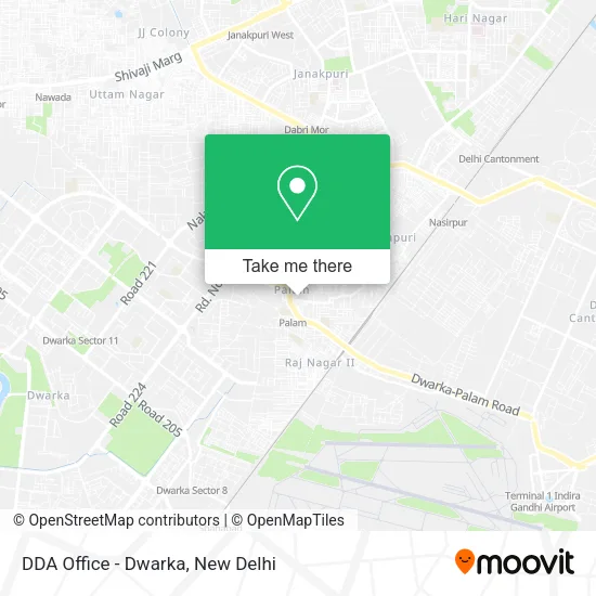 DDA Office - Dwarka map