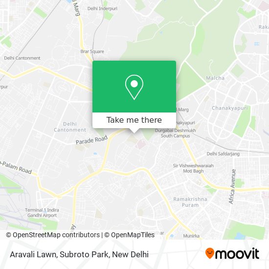 Aravali Lawn, Subroto Park map