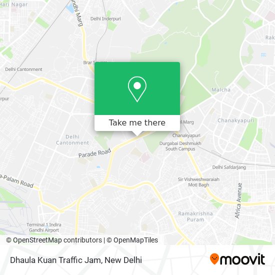 Dhaula Kuan Traffic Jam map