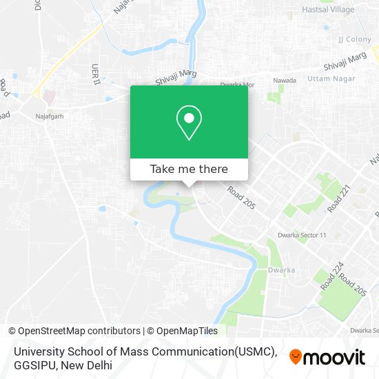 University School of Mass Communication(USMC), GGSIPU map