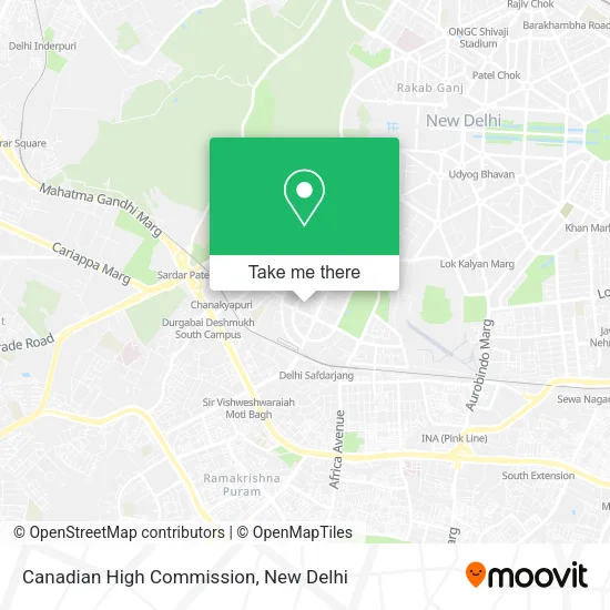 Canadian High Commission map