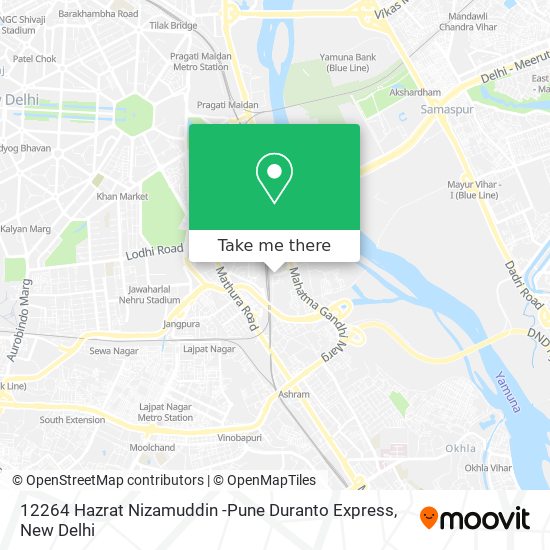 Pune To Delhi Map How To Get To 12264 Hazrat Nizamuddin -Pune Duranto Express In Delhi By  Metro, Bus Or Train?