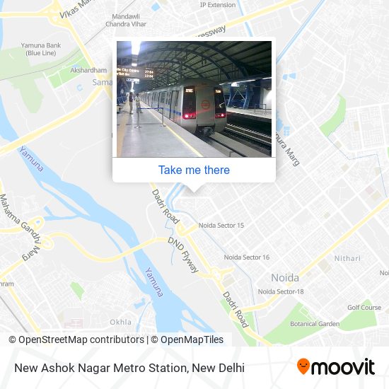 How to get to New Ashok Nagar Metro Station in Dadri by metro or bus?