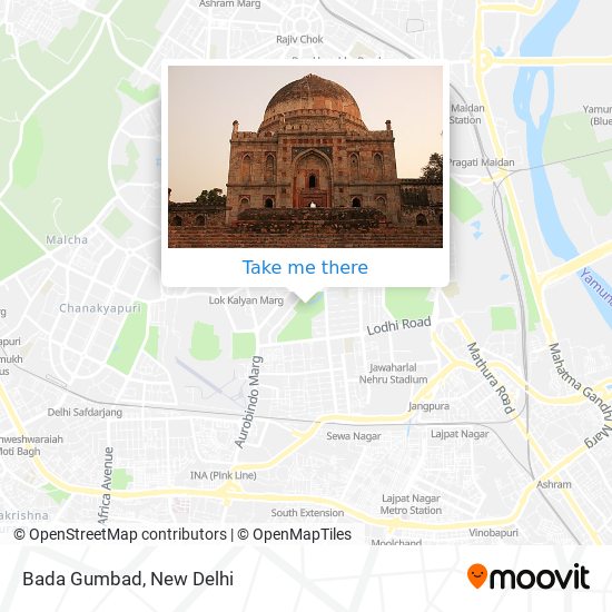How to get to Bada Gumbad in Delhi by Bus, Metro or Train?