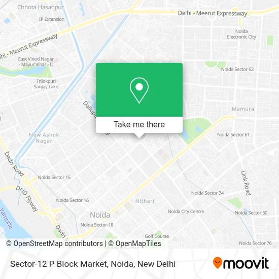 Sector - 12 P Block Market, Noida map