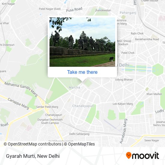 How to get to Gyarah Murti in Delhi by Bus, Metro or Train?