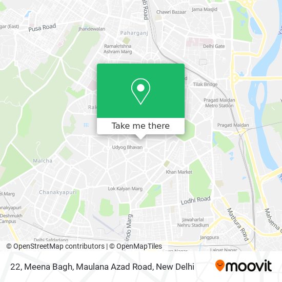 22, Meena Bagh, Maulana Azad Road map