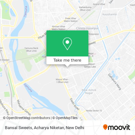 Bansal Sweets, Acharya Niketan map