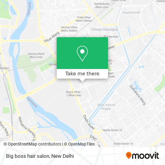 How to get to Big boss hair salon in Delhi by Metro, Bus or Train?