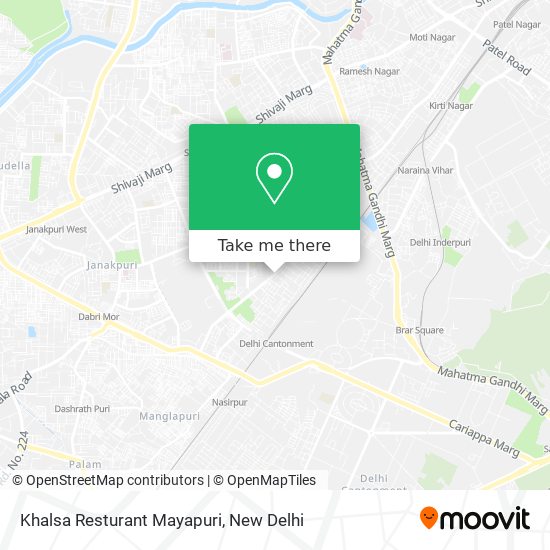 Khalsa Resturant Mayapuri map