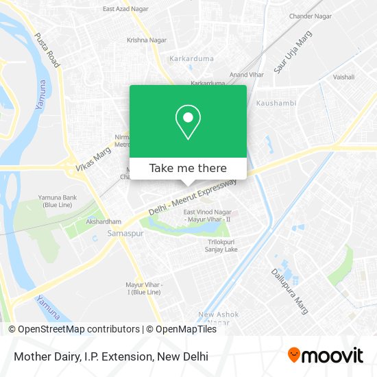 Mother Dairy, I.P. Extension map