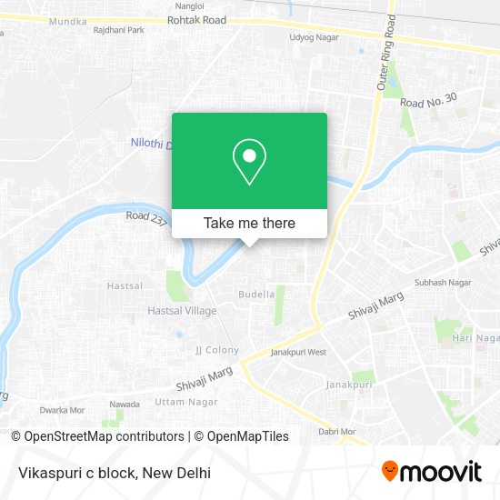 How to get to Vikaspuri c block in Delhi by Bus or Metro?