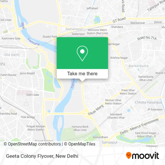 Geeta Colony Flyover map