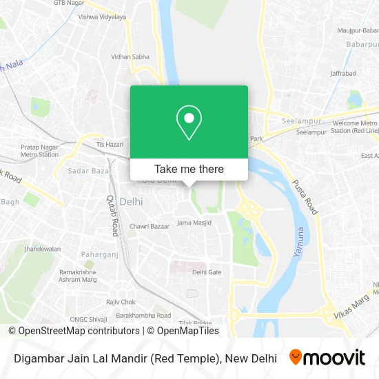 Digambar Jain Lal Mandir (Red Temple) map