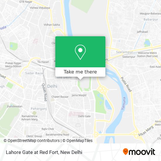 Lahore Gate at Red Fort map