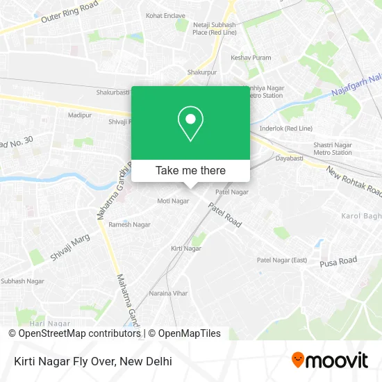 Kirti Nagar Fly Over map