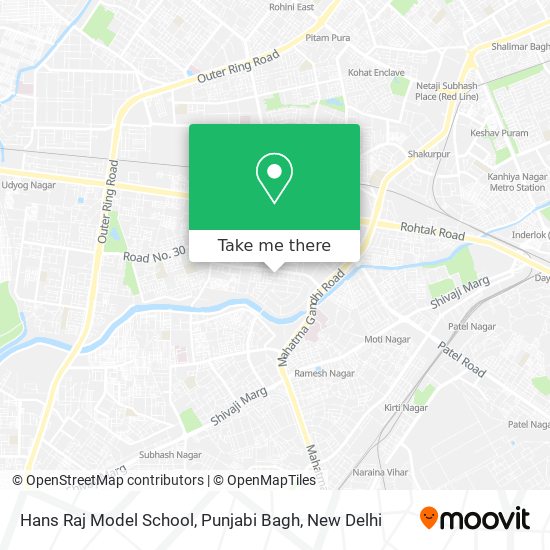 Hans Raj Model School, Punjabi Bagh map