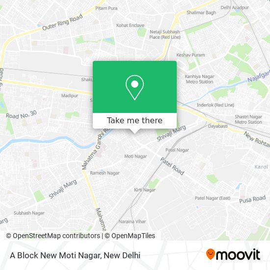 A Block New Moti Nagar map