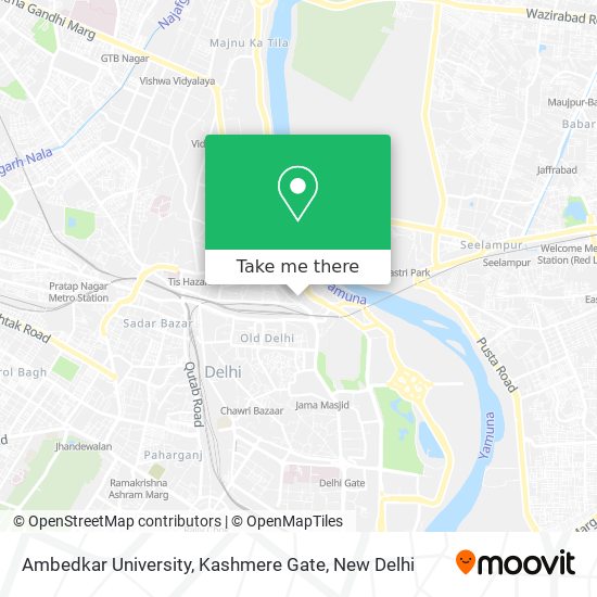 Ambedkar University, Kashmere Gate map